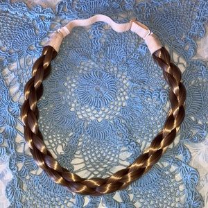 BRAIDED HAIR for headband, appx. 18” or less, adj. light brown  $11